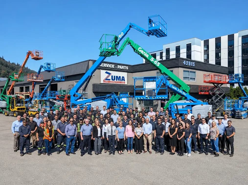 The Zuma team outside the Chilliwack, British Columbia facility